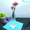 Triangle Pillar Shape Crystal Vase For Wedding Decoration