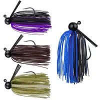 

RUNCL 3/8 oz 1/2 oz Fishing Tungsten/Lead Head Football Jig with Silicone Skirts