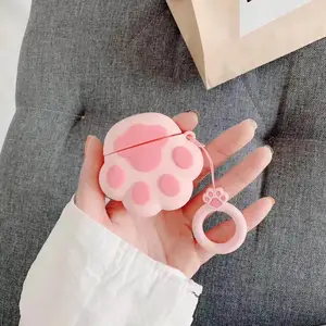 2019 New Cute Cat Paw Silicone Protective Carrying Case for Airpods 1 and 2, Sample Available