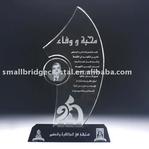 High quality golf design crystal sports trophy