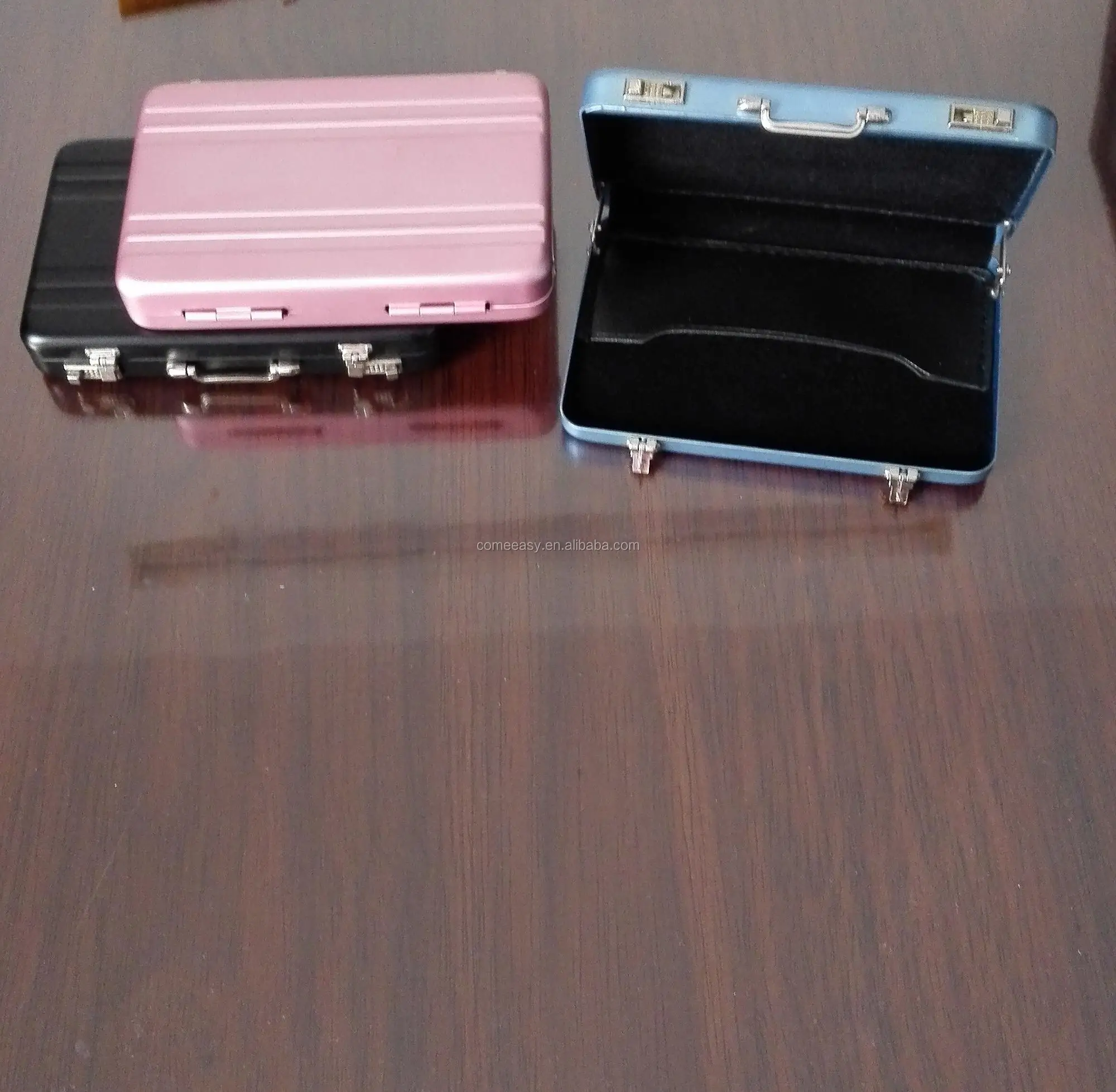

Mini aluminum briefcase business card holder for credit card