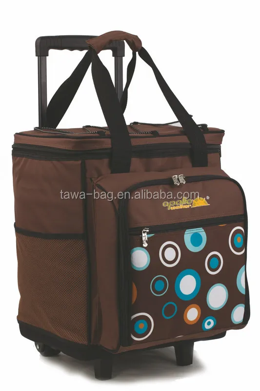 Outdoor 4 Person Trolley Picnic Cooler Bag With Wheels Buy Trolley