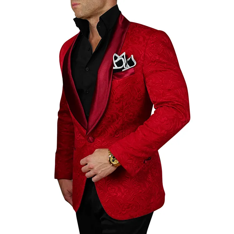 men's red paisley blazer