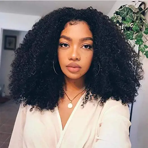 

Afro Kinky bob Lace Front Wig10a ,Dome cap Indian short Human Hair Wigs for black women (16 Inch,180%)