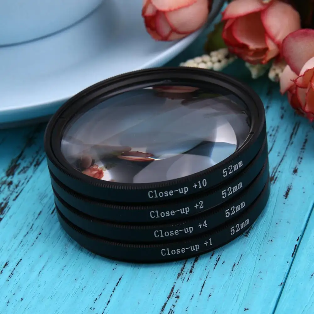 52mm 67mm 72mm 77mm Macro Close-Up Filter Set +1 +2 +4 +10 Lens with Pouch Macro Lens Filter Kit for Canon DSLR Camera