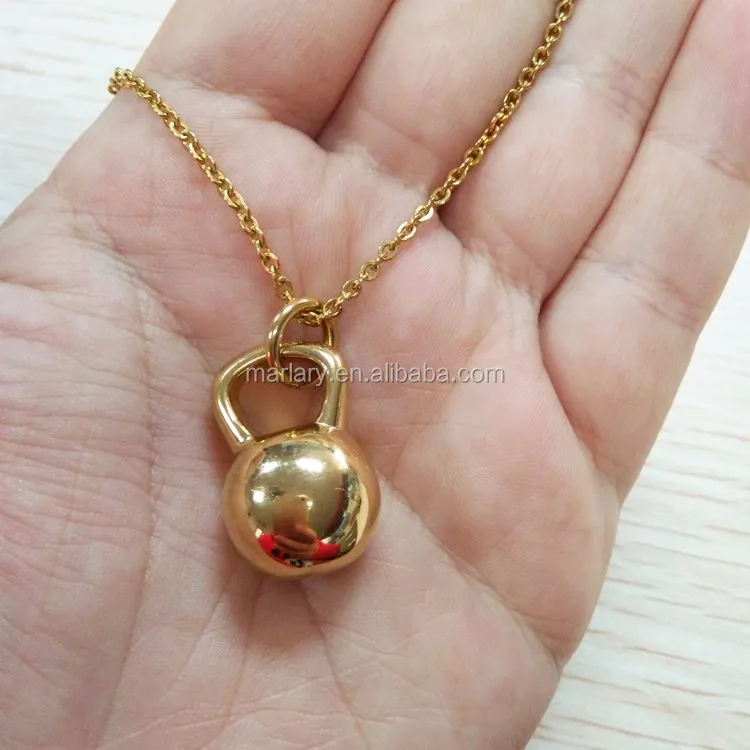 Lovely Cute Women's Kettlebell Charms Fitness Necklace Gym Pendant For