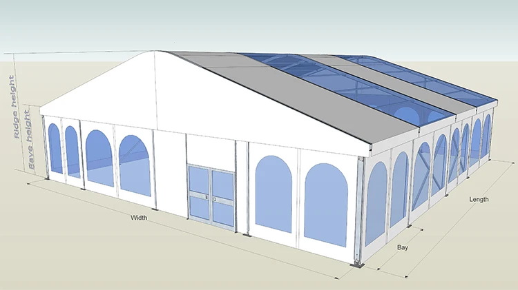 Large Aluminum Structure PVC Curved Arcum Roof Marquee Tent