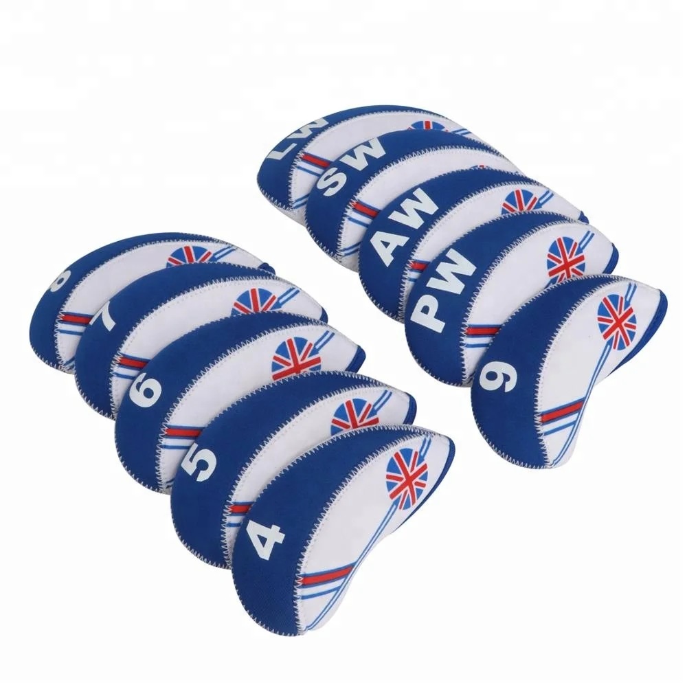 

Tourbon 10pcs neoprene golf iron covers golf club headcovers, As sample