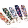 Factory stocked customized logo Floral Keychain Fabric Key Fob and Girly Keychain