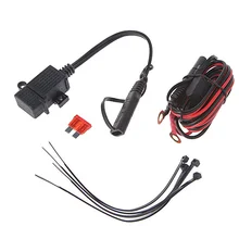 Мотоцикл 2.1A водонепроницаемый USB зарядное устройство комплект SAE к USB адаптер + удлинитель