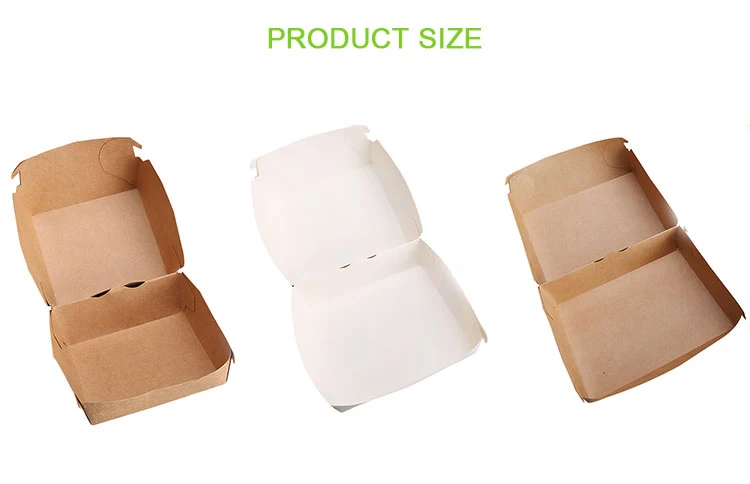 disposable burger paper box, takeaway paper hamburger box
