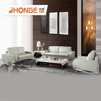 Foshan Sectional 100 Top Grain 3 2 1 Seat Pure Leather Sofa Set
