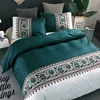 cheap cotton feel brushed microfiber 200x220 canada American collection twin queen king dark green duvet cover bedding set