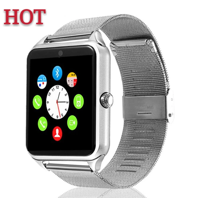 

2021 New Stainless Steel z60 smart watch Support 2G SIM TF Card Smart Watch with metal bracelet For android