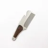 Top selling new design metal teeth pocket hair beard comb with sandalwood handle metal hair comb and metal comb
