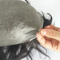 

Men's hair replacement hair systems india human hair toupee cheap wholesale 0.02-0.03mm vloop thin skin unite toupee for men
