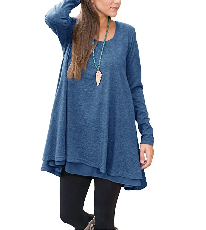 

Monogrammed Ladies Casual Long Sleeve Light Layered Tops, Multi