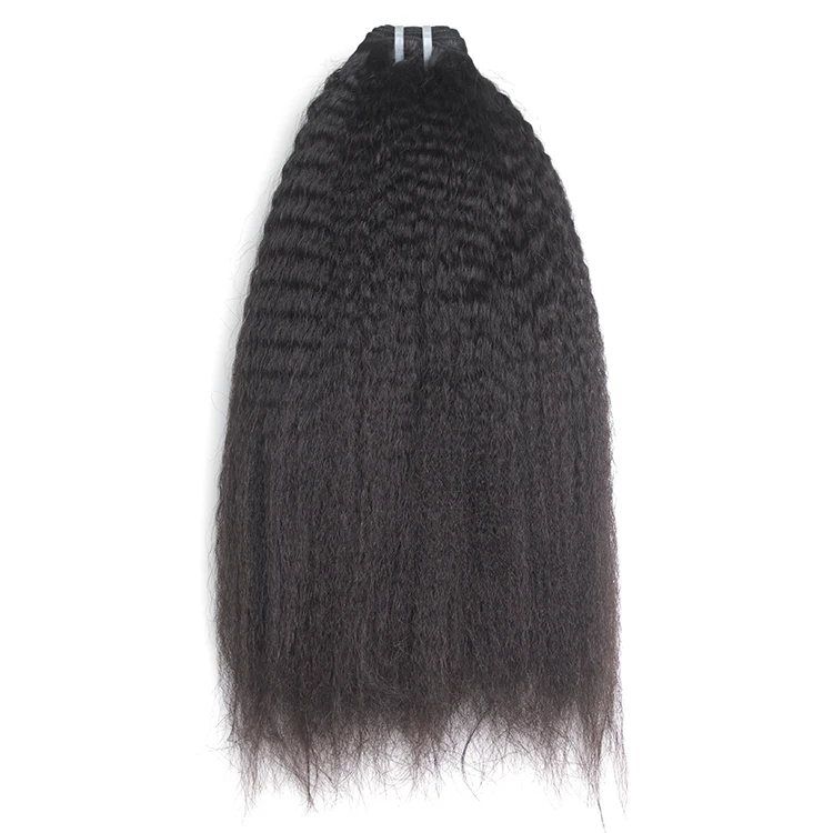 

High quality afro Brazilian kinky straight virgin human hair extensions, Natural color