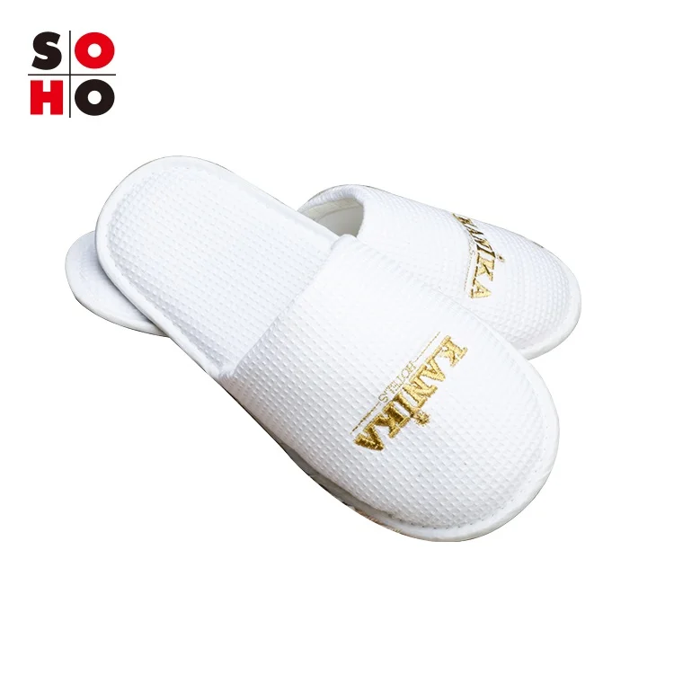 

Cheap hotel bathroom terry cloth flip flop slippers