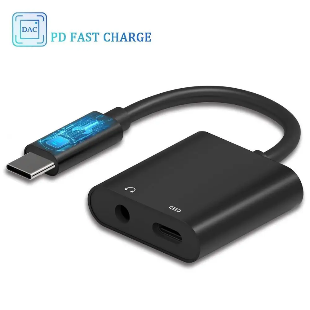 Type C to 3.5mm Headphone Jack Adapter,USB-C Charging and Audio Adapter Compatible for iPad Pro 2018/Pixel 3