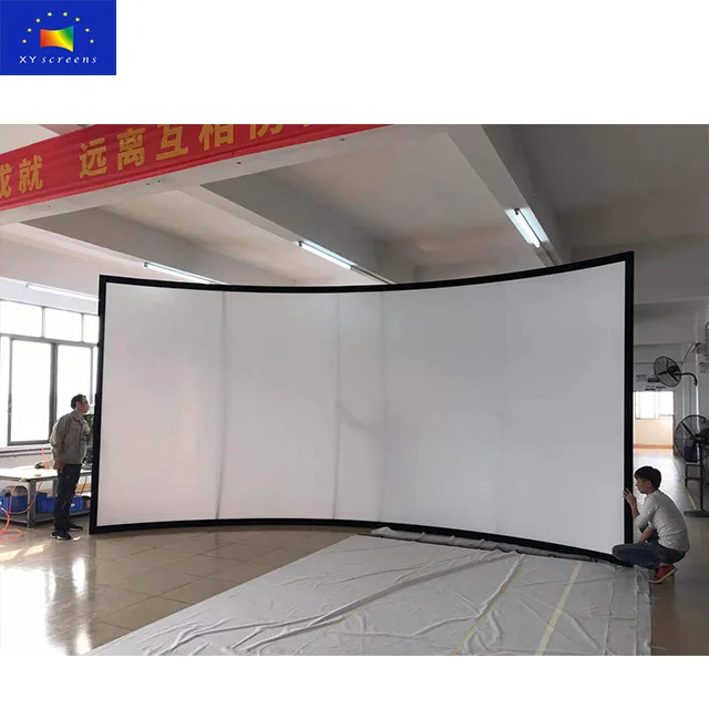 Curved fixed frame Projector Screen,projection screen,180 degree curved projection screen ,xyscreen 