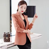 

Women Short Slim Fitting Suit Blazers Ladies One Button Office Blazers designs