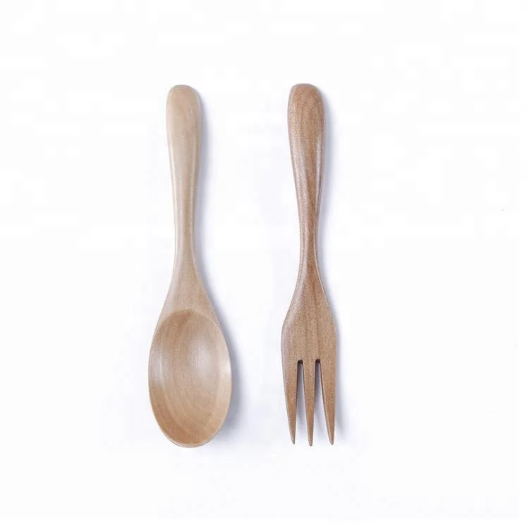 

High quality reusable disposable wooden bamboo cutlery set, Natural