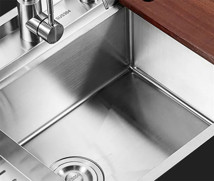 Hot Sale 304 Stainless Steel Above Counter Large Single Bowl