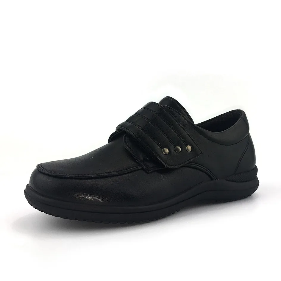 boys black leather school shoes