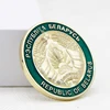 Wholesale Customized Metal Diamond bezel Gold COINS blue national flag Gold Eagle Coin