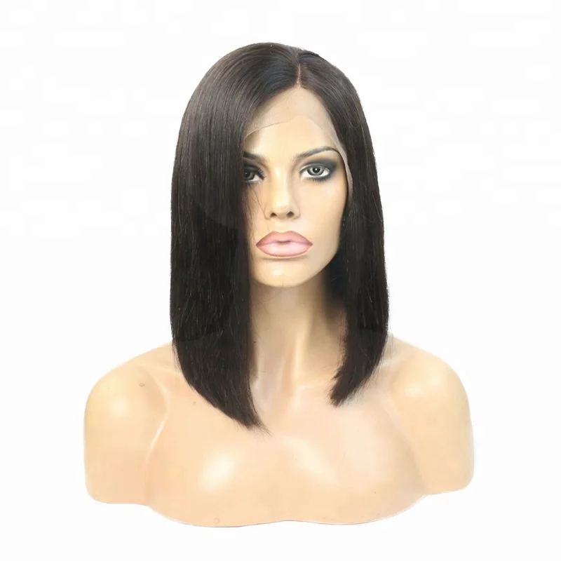 

Raw virgin unprocessed human hair 100% human hair virgin peruvian hair bob lace front wig