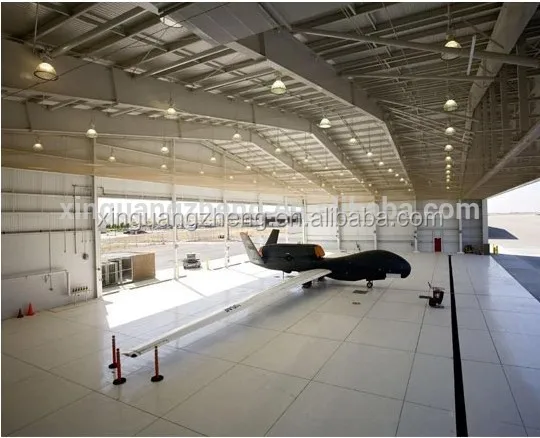 large span steel prefabricated metal airplane hangar building
