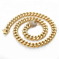 

18K Gold Plated Stainless Steel Cuban Link Chains Chain Necklace For Men