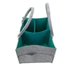 high quality waterproof travel diaper caddy organizer gray felt diaper bag with green lining