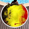 Country team gifts Custom promotion fans digital print polyester terry microfiber round beach towel with tassels