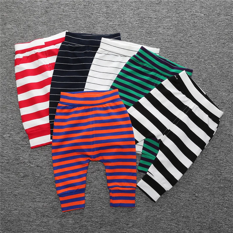 

New 2018 Baby Boys Girls Pants Striped Cotton Long Pants Harem Pants for Baby, As pictures
