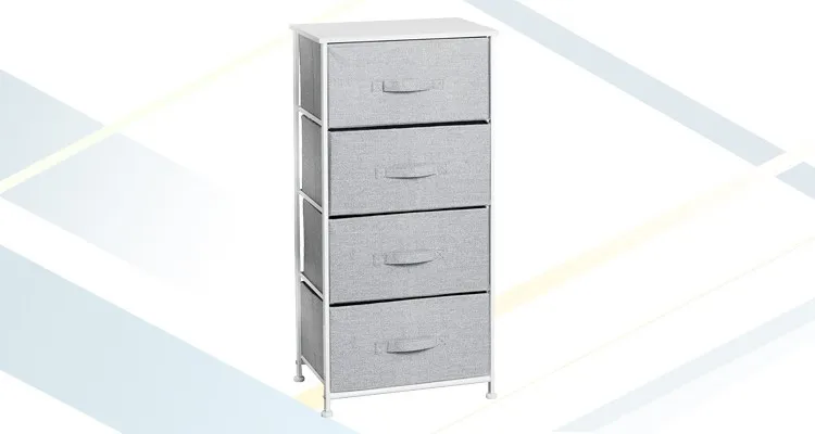 Furniture High Chest Of Drawer And Narrow Fabric Metal Mobile Cart