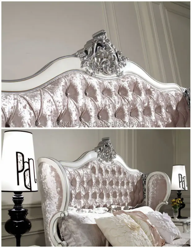 High headboard with pink velvet crystal button king size queen 