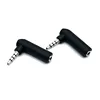 3.5mm male 4 conductor to 3.5mm female audio adapter Right Angle connector