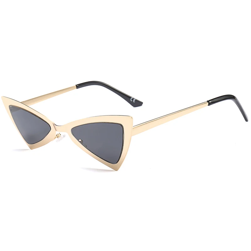 GUVIVI Color sunglasses metal cat eye individuality fashion Sunglasses uv400 Logo sunglasses