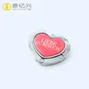 High quality Cute heart shape epoxy logo bag metal hanger hook