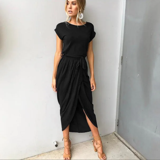 

2019 New Arrival Hot Sale Sleeveless Blank Vestidos Sexy Fashion Black Custom Dress, Colorblock