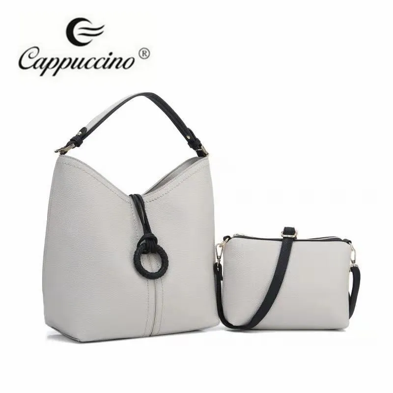 

2019 Cappuccino popular design fashion pu leather handbag ladies bag set, Choice