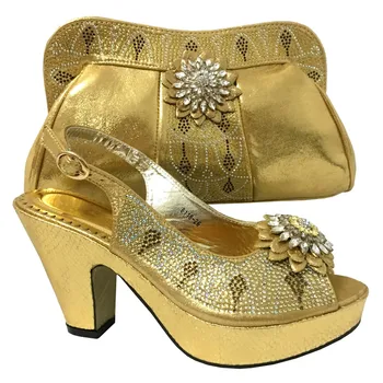 gold color shoes