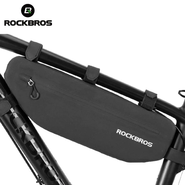 

ROCKBROS Cycling Bicycle Bags Top Tube Front Frame Bag Waterproof MTB Road Triangle Pannier Bike Accessories Bags, Black