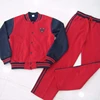 Children sherpa fleece lined red varsity jacket and navy pants boys baseball fleece set