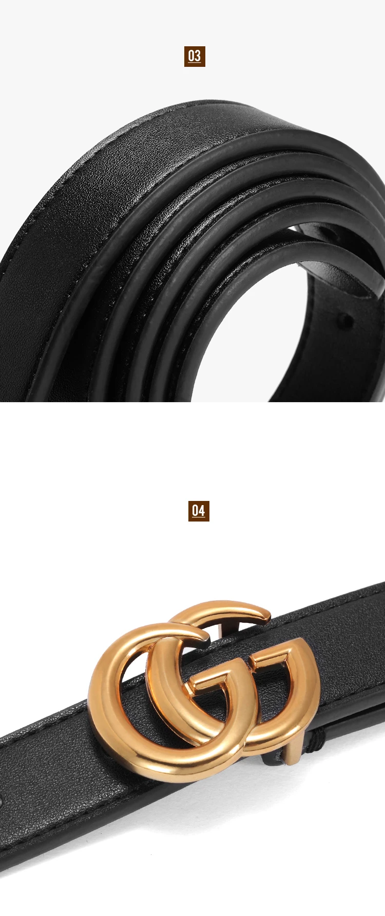 2020 Luxury Designer Belts Women Double G Pin Buckle Belt Cheap Wholesale Custom Genuine Leather ...