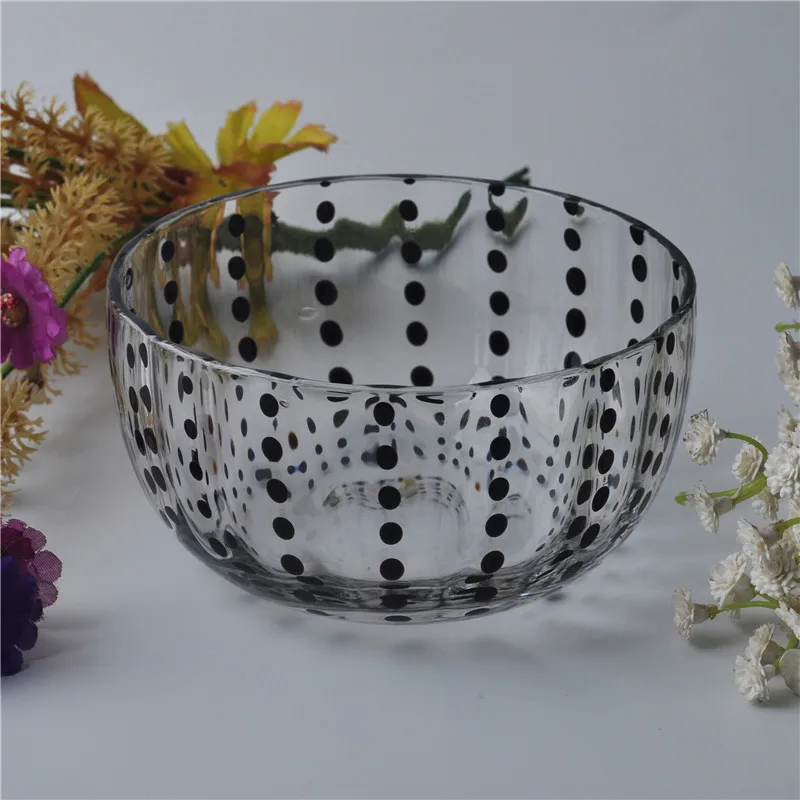 Wholesales glass candle jars dotted design home decoration