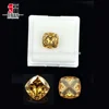 14K 18K white gold ring diamond canary yellow light golden brown cushion cut moissanite stone