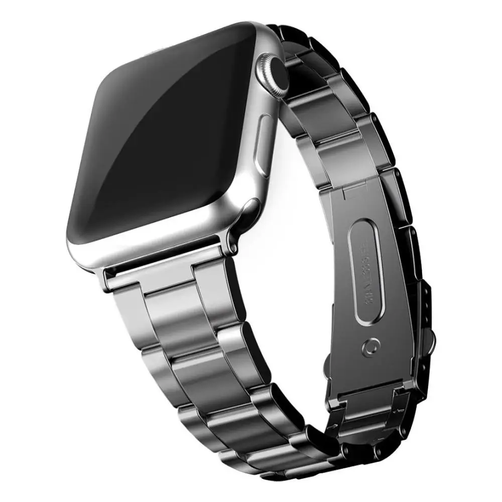 

Band Replacement for Apple Watch Series 6/se/5/4/3/2/1, Stainless Steel Metal Replacement Smart Watch Strap Bracelet, Silver/black